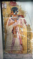 Egyptian stucco painting of deified pharaoh Amenhotep I from Thebes at Neues Museum. Berlin, Germany.