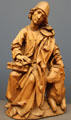 Evangelist Luke with bull wood carving by Tilman Riemenchneider of Würtzburg at Bode Museum. Berlin, Germany
