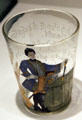 Painted glass with portrait of King Charles XII of Sweden from Germany at German Historical Museum. Berlin, Germany.