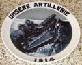 Commemorative plate of German artillery by Anton Hoffmann for Rosenthal Porcelain at German Historical Museum. Berlin, Germany.
