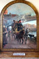 Rail Bridge above mail coach painting by Paul Friedrich Meyerheim at German Museum of Technology. Berlin, Germany.