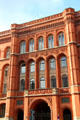 Brickwork decoration of Rotes Rathaus. Berlin, Germany.