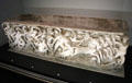Carrara marble sarcophagus carved with abduction of Proserpina , Rome, in which Charlemagne was originally buried, at Aachen Cathedral Treasury. Aachen, Germany.