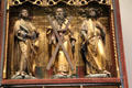 Detail of three Apostles on wing of Mass of St Gregory altarpiece at Aachen Cathedral Treasury. Aachen, Germany.