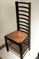 Chair from the Willow Tea Room in Glasgow by Charles Rennie Mackintosh at Hamburg Decorative Arts Museum. Hamburg, Germany.