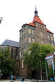 St Mary's Church tower with baroque lantern. Rostock, Germany.