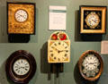 Biedermeir-style Schwarzwald clocks at Cultural History Museum. Rostock, Germany.