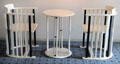 Table & two armchairs lacquered black & white by Josef Hoffmann of Wiener Werkstätte at Schleswig Holstein State Museum. Schleswig, Germany.