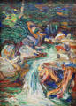 Kochel - Waterfall II painting by Wassily Kandinsky at Lenbachhaus. Munich, Germany.