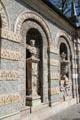 Grotesque wall at Bavarian National Museum. Munich, Germany.