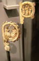 Two ivory bishop crosiers from France at Bavarian National Museum. Munich, Germany.