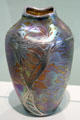 Art Nouveau glass vase with floral silver mounts by Johann Lötz Witwe of Klostermuhle, Bohemia & mounts by Alvin Corp. of Sag Harbor, NY at Bavarian National Museum. Munich, Germany.