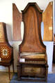Upright piano with unusual height & shape from Germany at Deutsches Museum. Munich, Germany.