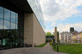 Facade of building shared by Museum Ägyptischer Kunst & University of Television & Film. Munich, Germany.