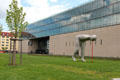 Facade of building shared by Museum Ägyptischer Kunst & University of Television & Film. Munich, Germany.
