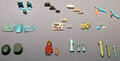 Egyptian amulets of faience & glass at Museum Ägyptischer Kunst. Munich, Germany.