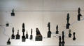 Figures of local gods displayed on map of Nile around upper Egypt at Museum Ägyptischer Kunst. Munich, Germany.
