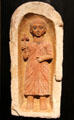 Coptic tomb stela for youth of limestone from Antinoopolis at Museum Ägyptischer Kunst. Munich, Germany.