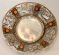 Prussian made silver plate with fish & ship decoration at History of East & West Prussia Museum. Munich, Germany.