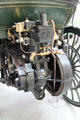 Motor & drive details of Daimler belt driven motor wagon by Wilhelm Maybach of Cannstatt at Deutsches Museum Transport Museum. Munich, Germany.
