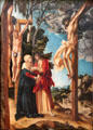 Lamentation under the Cross painting as Apostle John consoles Virgin Mary by Lucas Cranach the Elder at Alte Pinakothek. Munich, Germany.