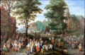 Village festival painting by Jan Brueghel Elder at Alte Pinakothek. Munich, Germany.