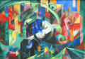Cow I painting by Franz Marc at Pinakothek der Moderne. Munich, Germany.