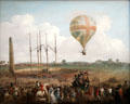 George Biggins' Ascent in Lunardi's Balloon painting by Julius Caesar Ibbetson at Neue Pinakothek. Munich, Germany