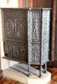 Cast iron room stove with Biblical scenes by Philipp Soldan at Coburg Castle. Coburg, Germany.