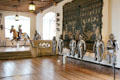 Gallery of Medieval armor & tapestry at Coburg Castle. Coburg, Germany.