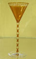 Cut glass goblet with stem of links by Otto Prutscher for Meyr's Neffe of Austria at Coburg Castle. Coburg, Germany.