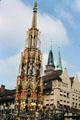 Schöner Brunnen on City Hall Market square. Nuremberg, Germany.