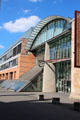 Postwar facade & newer arched entrance hall at Germanisches Nationalmuseum. Nuremberg, Germany.