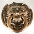Bronze door pull in shape of lion from lower Saxony at Germanisches Nationalmuseum. Nuremberg, Germany.