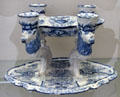 Faience centerpiece with candle sockets from Nuremberg at Germanisches Nationalmuseum. Nuremberg, Germany.