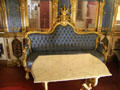 Settee in private salon car of King Ludwig II of Bavaria at Nuremberg Transport Museum. Nuremberg, Germany.