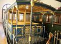 Terrace rail wagon one of eight on private train of King Ludwig II of Bavaria at Nuremberg Transport Museum. Nuremberg, Germany.