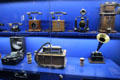 Gallery of telephones & gramophones at Museum of Communications in Nuremberg Transport Museum. Nuremberg, Germany.