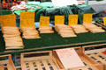 Variety of white asparagus at main market. Nuremberg, Germany.