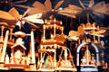 Christmas pyramid decorations at Christmas Market on City Hall square. Nuremberg, Germany.