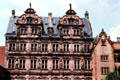 Friedrich Wing of Heidelberg Castle with statues of ancestors of Friedrich IV. Heidelberg, Germany