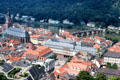 View of Heidelberg spread along banks of Neckar River from Königstuhl Hill. Heidelberg, Germany