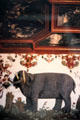Bas-relief of elephant in Knights' Hall at Weikersheim Palace. Weikersheim, Germany.