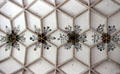 Ceiling with hexagonal supports at Blaubeuren Abbey. Blaubeuren, Germany