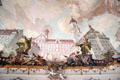 Ceiling painting exterior of buildings of Academy for teacher training in Goldener Saal. Dillingen, Germany