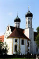 Onion domes of Benediktbeuern Abbey. Germany
