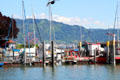 Boats docked in Lindau port. Lindau im Bodensee, Germany.