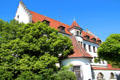 Roof line of typical stepped building on Rüber Platz. Lindau im Bodensee, Germany.