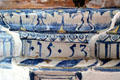 Detail of ceramic heating stove with date of 1553 at Lindau Municipal Museum. Lindau im Bodensee, Germany.