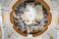 Last Judgment ceiling fresco in abbey church by Januarius Zick at Kloster Wiblingen. Ulm, Germany.